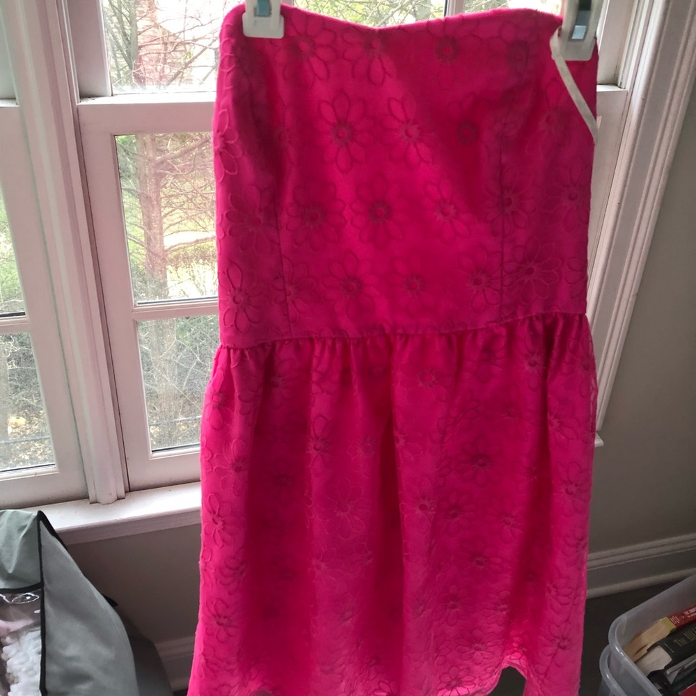 Lilly Pulitzer pink strapless dress